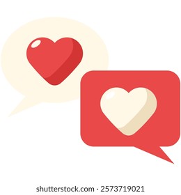  Heart Icons in Speech Bubbles