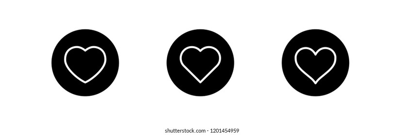 Heart icons, symbol of love, linear vector