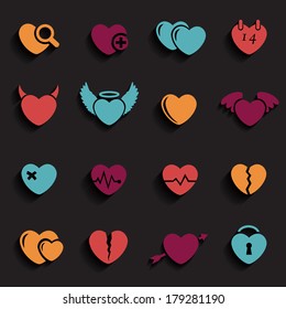 Heart Icons & Symbols. Abstract vector illustration.