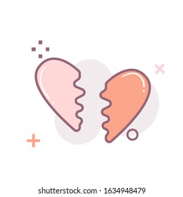 
heart icons and symbols with a white background, for Valentine's Day celebrations, thin line style, vector