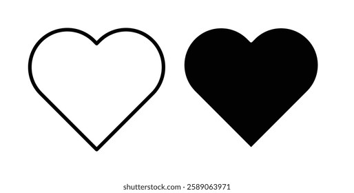 Heart icons thin line illustrations designs