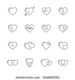 Heart icons thin perfect