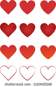 Heart icons vector