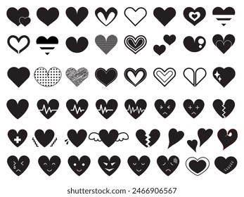 Iconos del corazón, elemento de diseño del Vector.