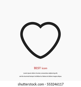 heart icons vector, flat design best vector icon