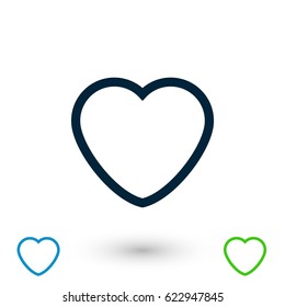 heart icons vector, flat design best vector icon