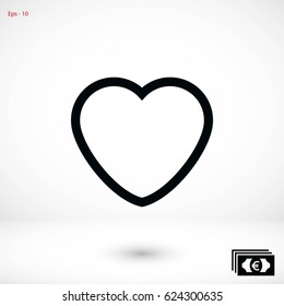 heart icons vector, flat design best vector icon