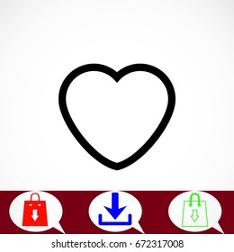 heart icons vector, flat design best vector icon