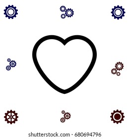heart icons vector, flat design best vector icon