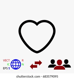 heart icons vector, flat design best vector icon