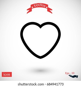 heart icons vector, flat design best vector icon