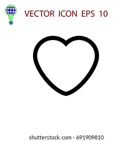 heart icons vector, flat design best vector icon
