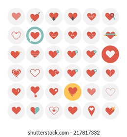 Heart icons. Vector Illustration.