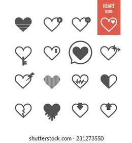 Heart icons. Vector illustration.