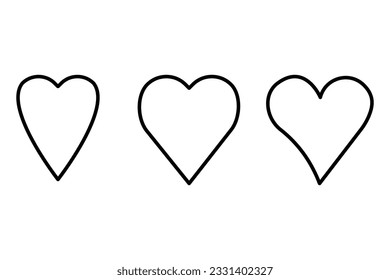 Iconos del corazón. Ilustración vectorial. EPS 10.