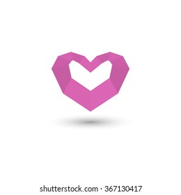 Heart icons vector logo. Heart logo heart shape.  Isolated on white