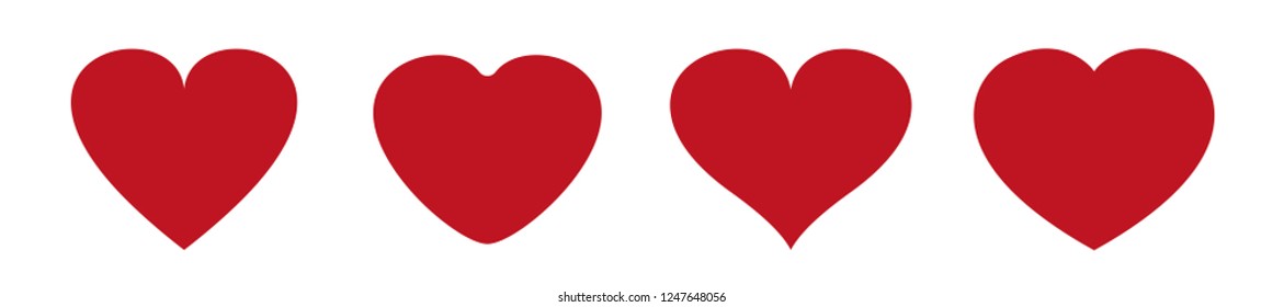 Heart icons vector. Love symbol. Valentine s Day sign, emblems isolated on white background, flat style for graphic and web design, logo.