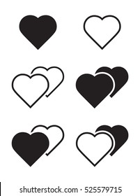 Heart icons. Vector set. EPS 8.