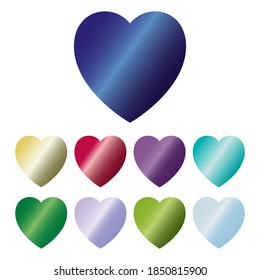 Iconos del corazón. Conjunto vectorial de corazones hechos de piedras preciosas. Iconos aislados. Ilustración vectorial. Iconos del corazón en estilo plano.