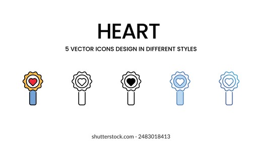 Heart icons vector set stock illustration.