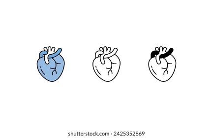 Heart icons vector strock illustration