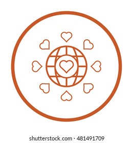  Heart  icon,vector. Flat design.