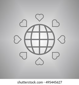  Heart  icon,vector. Flat design.