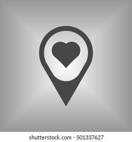  Heart  icon,vector. Flat design.