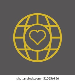  Heart  icon,vector. Flat design.