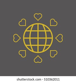  Heart  icon,vector. Flat design.