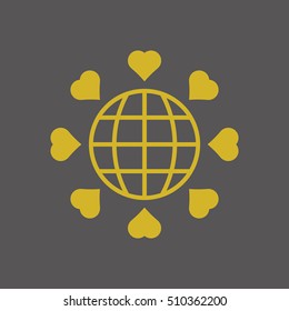  Heart  icon,vector. Flat design.