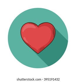 Heart  icon.Vector Heart icon isolated with shadow.