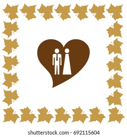 Heart icon.Vector illustration with man and woman