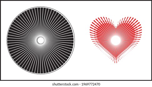 Heart Illusion Vector Design and Heart Animation Vector Design