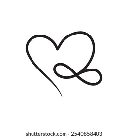 Corazón con un diseño de ilustración de corazón