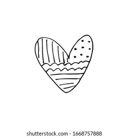 heart illustration in doodle style in vector. abstract heart illustration