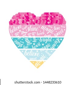 Heart illustration for girl print design vector.