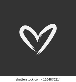 Heart illustration, hand drawn vector