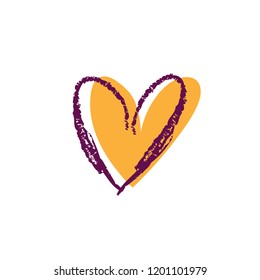 Heart illustration, handmade draw, vector