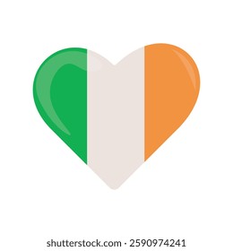 heart illustration. Irish flag colors