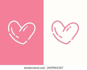 Heart illustration. The line in the form of heart. Template for Valentine's Day banners, posters, greeting cards. Minimalist.