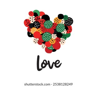 Heart illustration. Love clipart can be used for prints on t-shirt. Vector style, logo style.