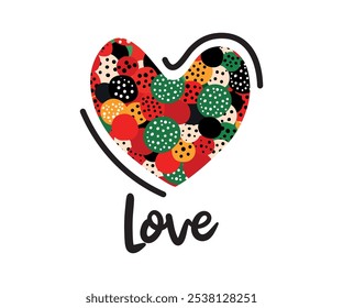 Heart illustration. Love clipart can be used for prints on t-shirt. Vector style, logo style.