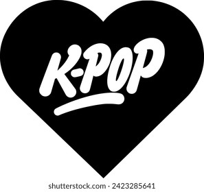 heart illustration love silhouette korean logo korea icon k-pop outline valentine romantic k pop pop asian pop music romance like shape kpop culture idol vector graphic background