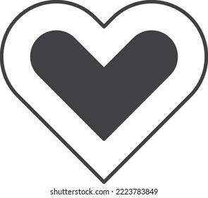 heart illustration in minimal style isolated on background