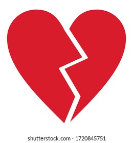 heart. illustration of a heart in red, white background.