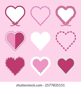 Heart illustration set. Valentine's Day Deco elements Vector EPS. SHOTLISTlove.