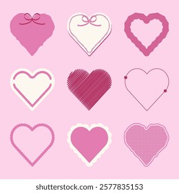 Heart illustration set. Valentine's Day Deco elements Vector EPS. SHOTLISTlove.