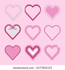 Heart illustration set. Valentine's Day Deco elements Vector EPS. SHOTLISTlove.