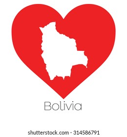 A Heart illustration with the shape of Bolivia